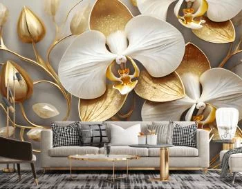 Fototapeta, Orchidea glamour złoty - obrazek 2