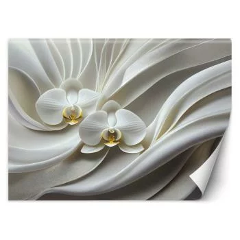 Fototapeta, Biała orchidea abstrakcja 3D