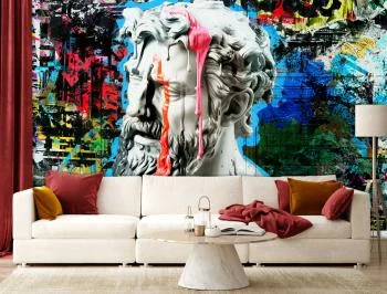 Fototapeta, Rzeźba Posejdona Graffiti - obrazek 2