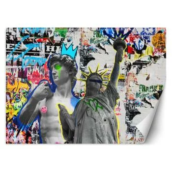 Fototapeta, Rzeźba Dawida i Statua Wolności NY