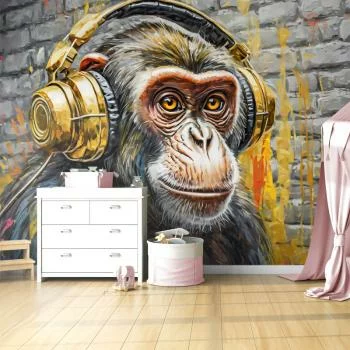 Fototapeta, Małpa DJ - obrazek 2