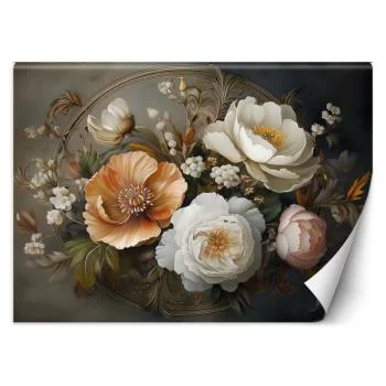 Fototapeta, Naturalne botaniczne kwiaty liściaste