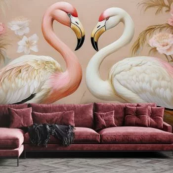 Fototapeta, Flamingi Zwierzęta Miłość - obrazek 2