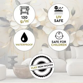 Fototapeta, Kwiaty malowane na biało - obrazek 3