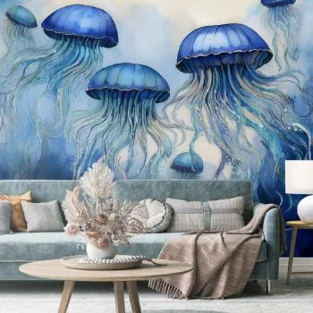 Fototapeta, Niebieskie meduzy morskie - obrazek 2