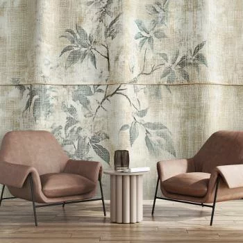 Fototapeta, Liście Rośliny Na Tle Z Fakturą - obrazek 2