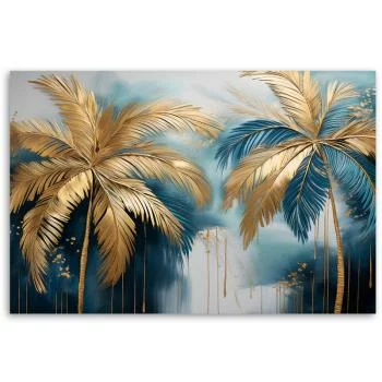 Obraz na płótnie, Złote Palmy Abstrakcja - obrazek 3