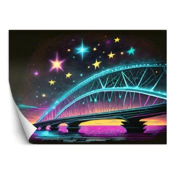 Fototapeta, Neonowa architektura mostu