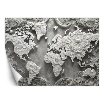 Fototapeta, Mapa świata szary abstrakcyjny