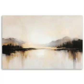 Obraz na płótnie, Abstrakcja w beżu - obrazek 3