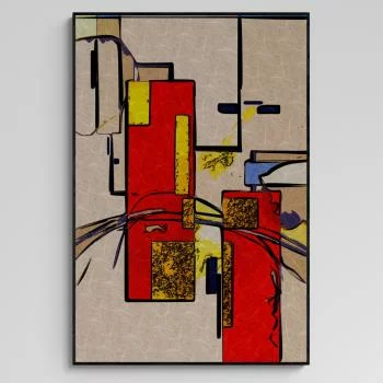 Obraz w ramie 80x120 - Abstrakcyjna Czerwień