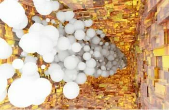 Fototapeta 3D - perłowe kule w tunelu - obrazek 2