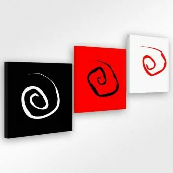 Obraz na płótnie - czarny czerwony i biały