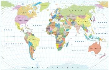 Fototapeta Mapa Świata jasna
