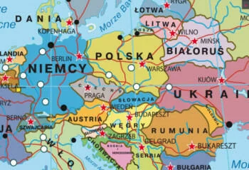 Fototapeta kolorowa polityczna mapa świata po polsku