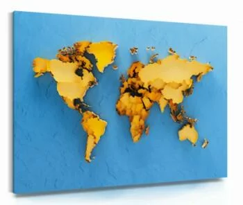 Obraz - kontynenty mapa świata