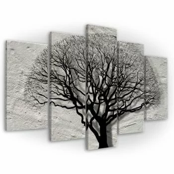 Obraz 5-elementowy - ciemne drzewo