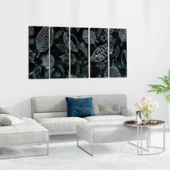 Obraz 200x100cm liście na ciemnym tle