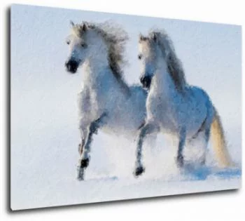 Obraz na płótnie - jak malowane białe konie