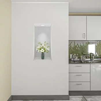 Naklejka na ścianę 3D do kuchni - kwiat we wnęce XIX
