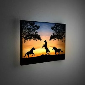 Obraz podświetlany LED - konie