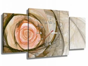 Obraz z zegarem - jasna abstrakcyjna róża