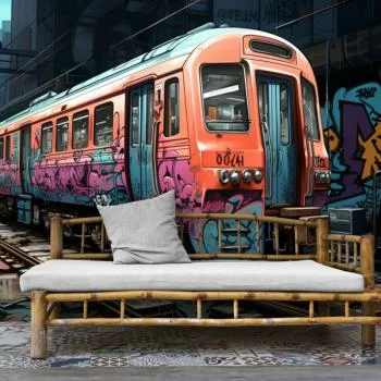 Fototapeta graffiti pociąg