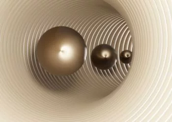 Fototapeta metaliczna 3D - kule w tunelu