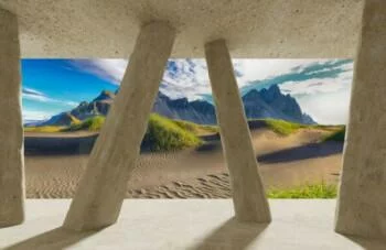 Fototapeta 3D stepowy krajobraz