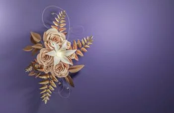 Fototapeta 3D - kolorowa papierowa kompozycja kwiatowa