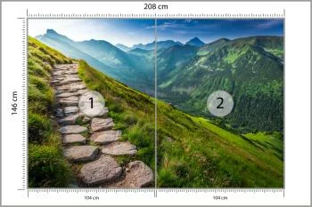 Fototapeta - Kamienna Ścieżka przez Zielone Górskie Wzgórza - obrazek 3