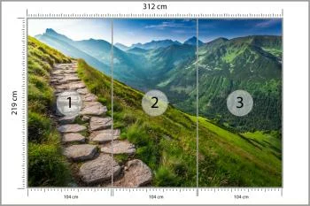 Fototapeta - Kamienna Ścieżka przez Zielone Górskie Wzgórza - obrazek 3