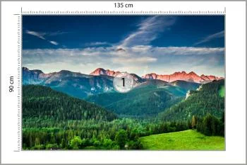 Fototapeta - Górska Panorama z Zielonymi Dolinami i Różowymi Szczytami - obrazek 3