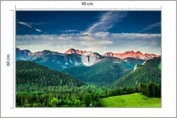 Fototapeta - Górska Panorama z Zielonymi Dolinami i Różowymi Szczytami - obrazek 3