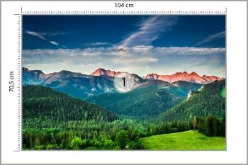 Fototapeta - Górska Panorama z Zielonymi Dolinami i Różowymi Szczytami - obrazek 3