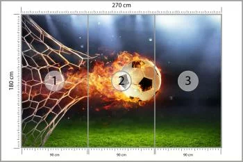 Fototapeta Piłka Nożna W Płomieniach - obrazek 3