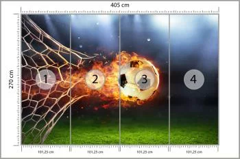 Fototapeta Piłka Nożna W Płomieniach - obrazek 3