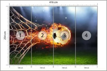 Fototapeta Piłka Nożna W Płomieniach - obrazek 3