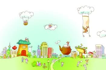 Fototapeta Dla Dzieci - Miasteczko - obrazek 2