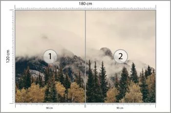 Fototapeta - Mglisty Górski Krajobraz z Lasem - obrazek 3