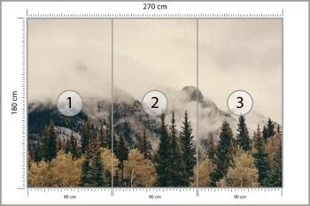 Fototapeta - Mglisty Górski Krajobraz z Lasem - obrazek 3