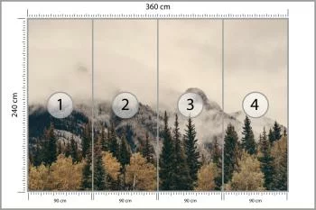 Fototapeta - Mglisty Górski Krajobraz z Lasem - obrazek 3
