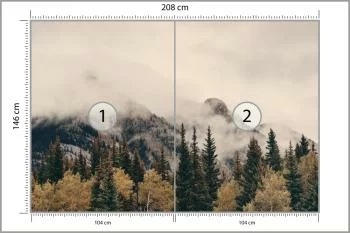 Fototapeta - Mglisty Górski Krajobraz z Lasem - obrazek 3