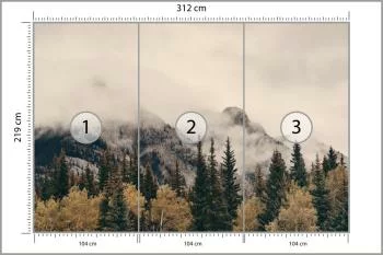 Fototapeta - Mglisty Górski Krajobraz z Lasem - obrazek 3