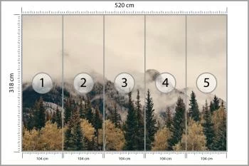 Fototapeta - Mglisty Górski Krajobraz z Lasem - obrazek 3