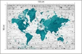 Fototapeta Mapa Świata - Malowana na Ceglanej Ścianie - obrazek 3