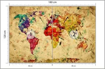 Fototapeta Mapa Świata - Artystyczna Paleta Barw - obrazek 3
