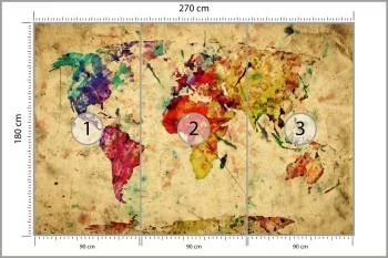 Fototapeta Mapa Świata - Artystyczna Paleta Barw - obrazek 3