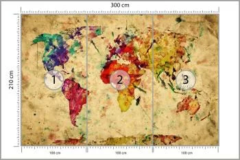 Fototapeta Mapa Świata - Artystyczna Paleta Barw - obrazek 3