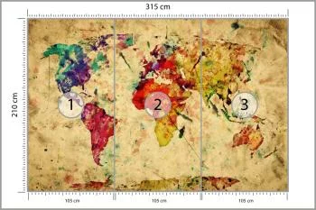 Fototapeta Mapa Świata - Artystyczna Paleta Barw - obrazek 3